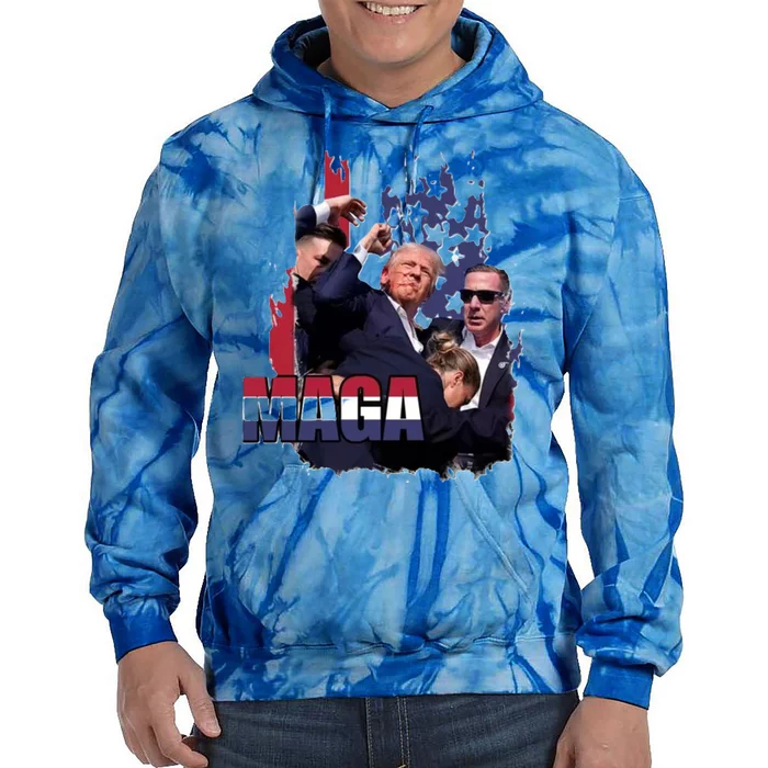 Vintage Donald Trump Maga Tie Dye Hoodie