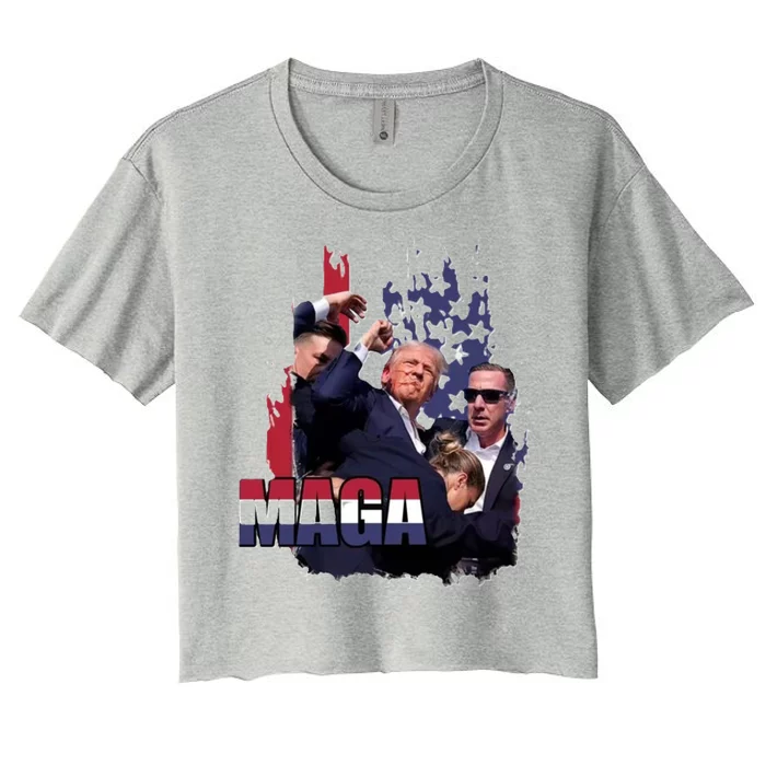 Vintage Donald Trump Maga Women's Crop Top Tee