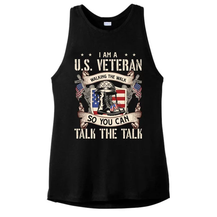 Veterans Day T Ladies Tri-Blend Wicking Tank