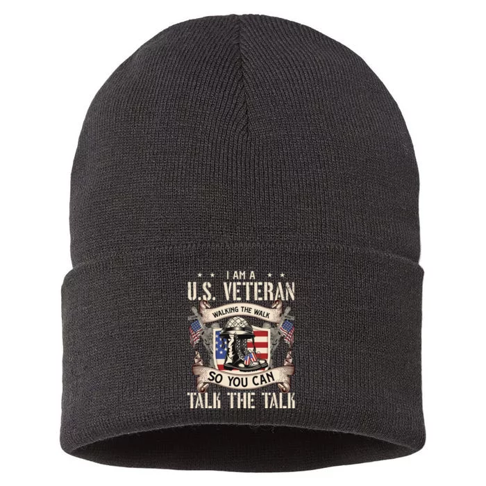 Veterans Day T Sustainable Knit Beanie