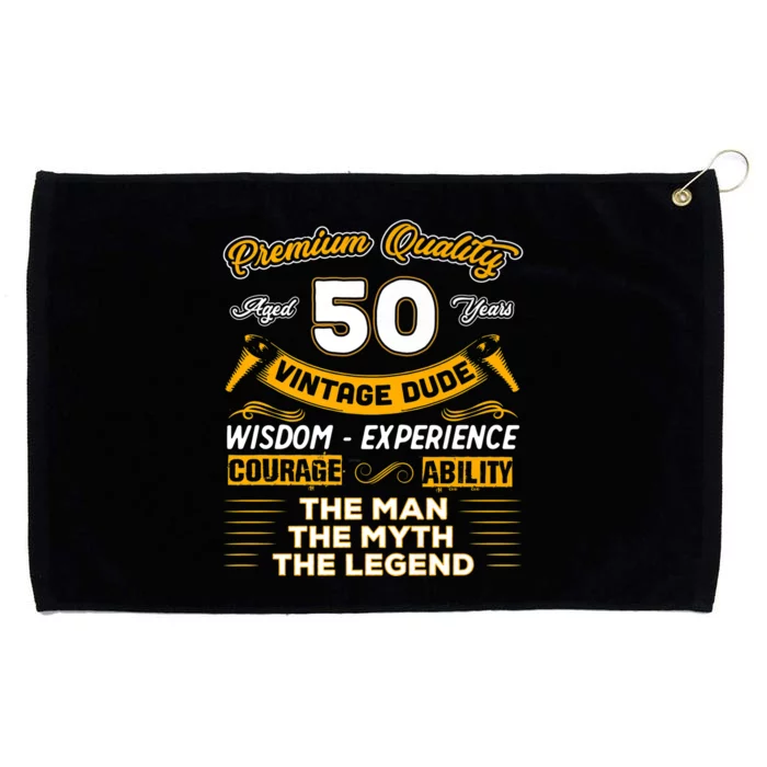 Vintage Dude The Man Myth Legend 50 Yrs 50th Birthday Shirt Grommeted Golf Towel