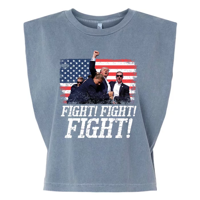 Vintage Donald Trump Fights Fired Fight Garment-Dyed Women's Muscle Tee