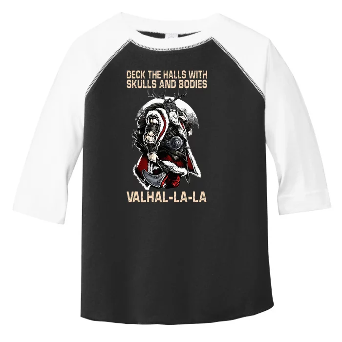 Valhalla-La Deck the halls with skulls and bodies Christmas Toddler Fine Jersey T-Shirt