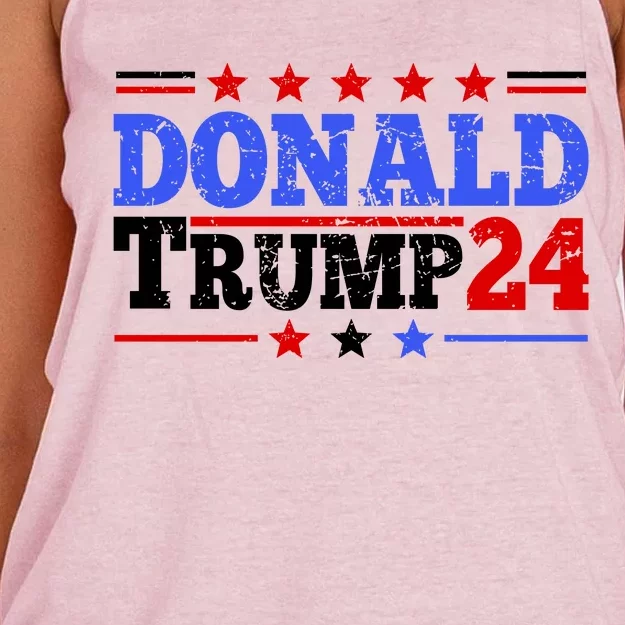 Vote Donald Trump 2024 Women's Knotted Racerback Tank