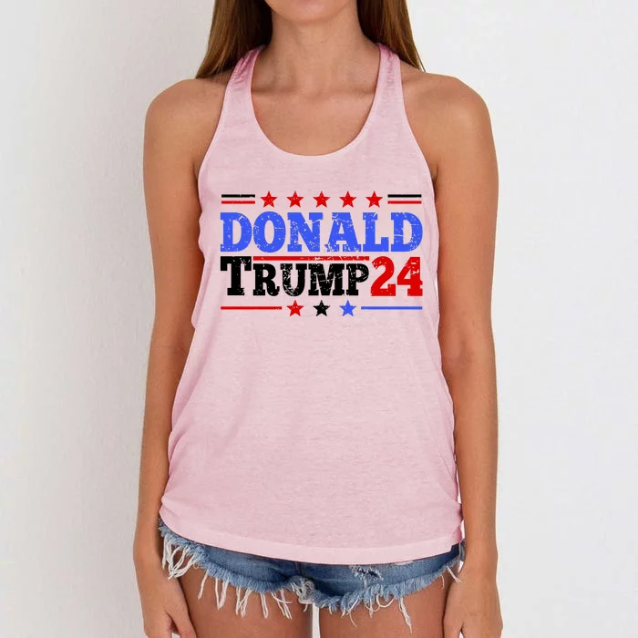 Vote Donald Trump 2024 Women's Knotted Racerback Tank