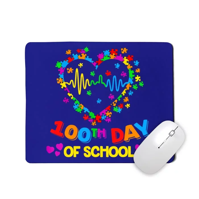 Valentines Day Teacher Autism Awareness 100 Days Heart Gift Mousepad