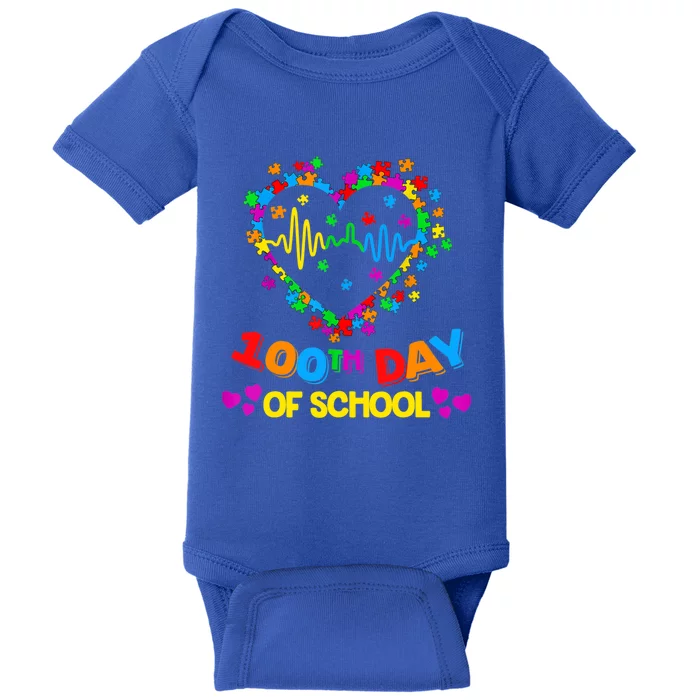 Valentines Day Teacher Autism Awareness 100 Days Heart Gift Baby Bodysuit