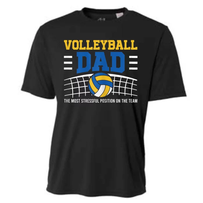 Volleyball Dad The Most Stressful Position Happy Fathers Day Cooling Performance Crew T-Shirt