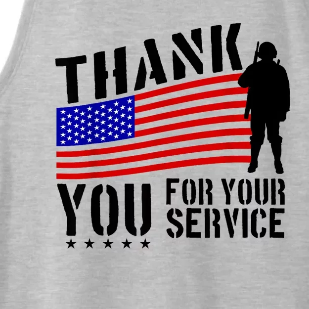 Veterans Day Thank You For Your Service Ladies Tri-Blend Wicking Tank