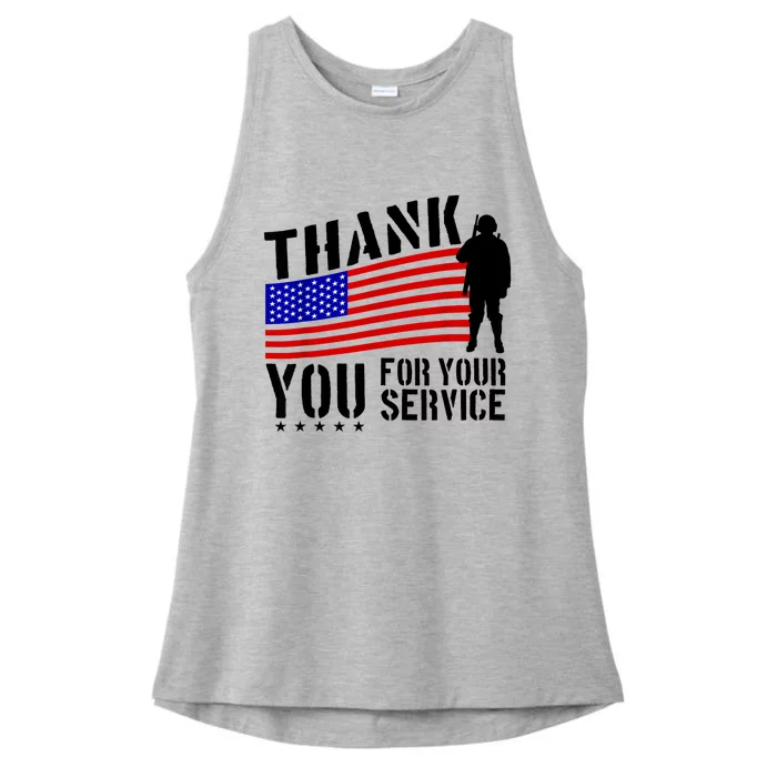 Veterans Day Thank You For Your Service Ladies Tri-Blend Wicking Tank