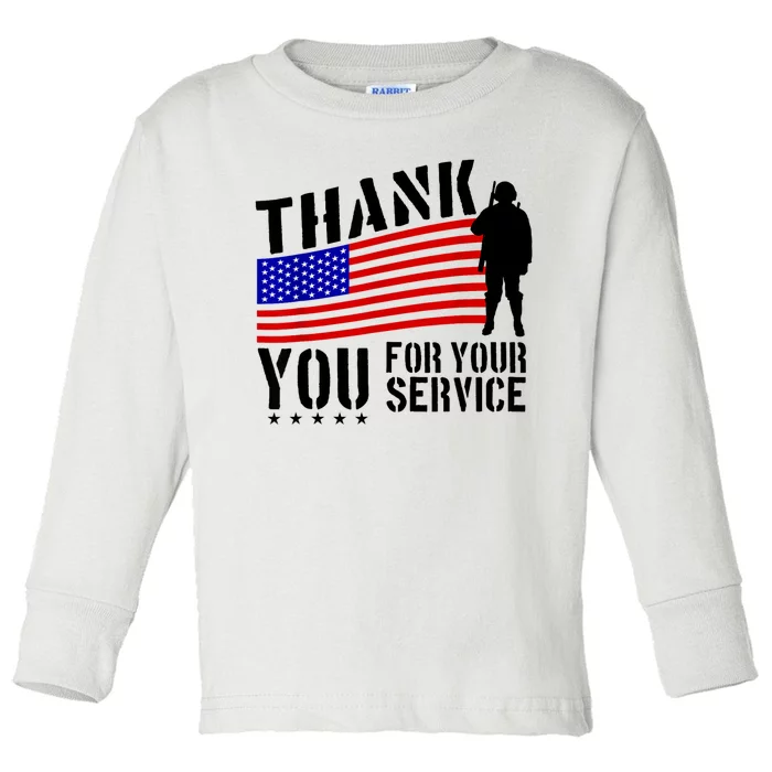 Veterans Day Thank You For Your Service Toddler Long Sleeve Shirt