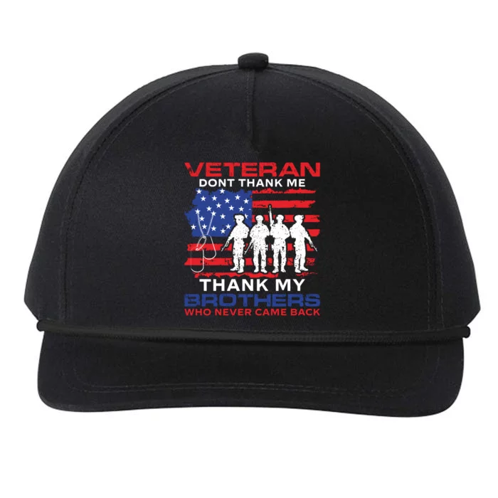 Veteran Don't Thank Me Snapback Five-Panel Rope Hat