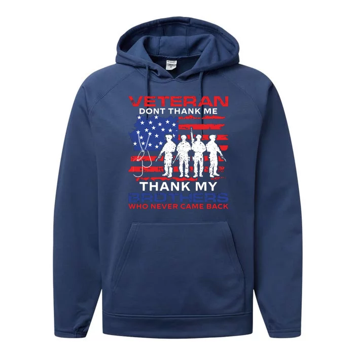 Veteran Don't Thank Me Performance Fleece Hoodie