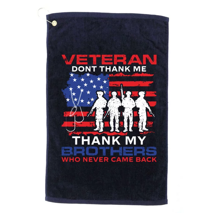 Veteran Don't Thank Me Platinum Collection Golf Towel