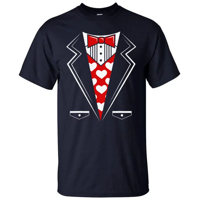 Valentine's Day Tux Funny Tuxedo Costume V1 Tall T-Shirt