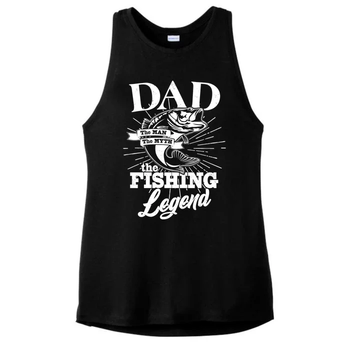 Vintage Dad The Man The Myth The Fishing Legend Ladies Tri-Blend Wicking Tank