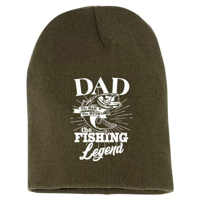 Vintage Dad The Man The Myth The Fishing Legend Short Acrylic Beanie