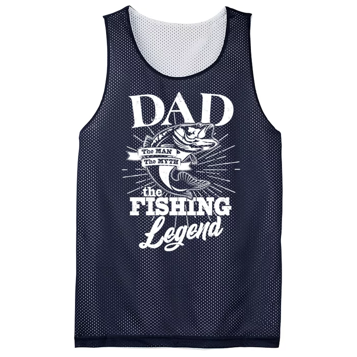 Vintage Dad The Man The Myth The Fishing Legend Mesh Reversible Basketball Jersey Tank