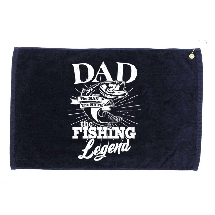 Vintage Dad The Man The Myth The Fishing Legend Grommeted Golf Towel