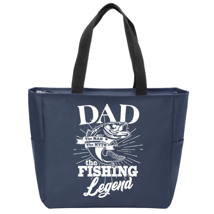 Vintage Dad The Man The Myth The Fishing Legend Zip Tote Bag