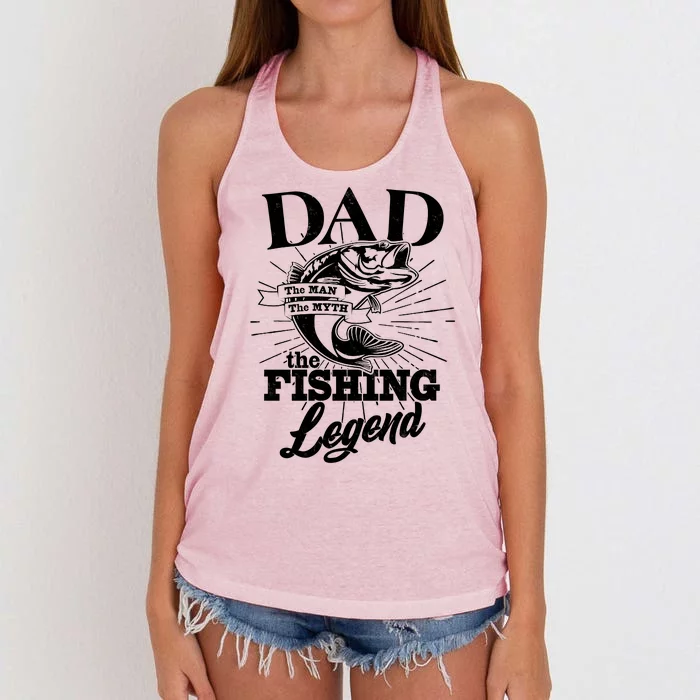 Vintage Dad The Man The Myth The Fishing Legend Women's Knotted Racerback Tank