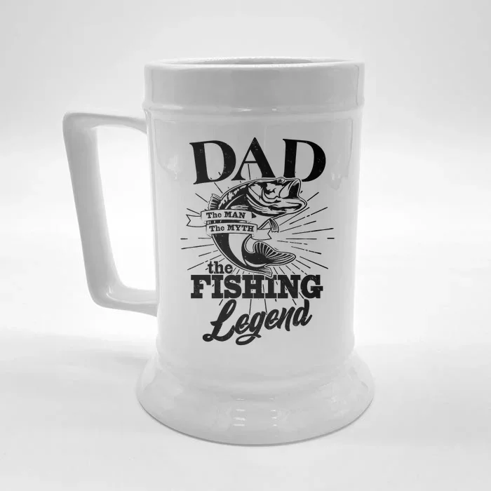 Vintage Dad The Man The Myth The Fishing Legend Front & Back Beer Stein