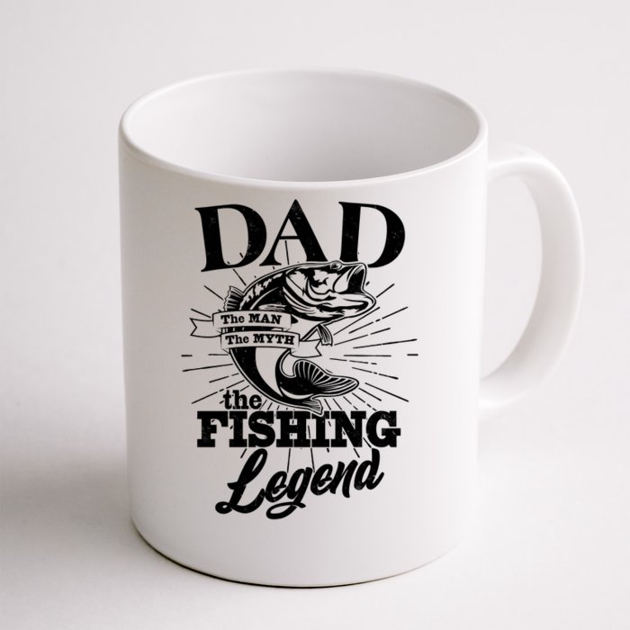 Vintage Dad The Man The Myth The Fishing Legend Front & Back Coffee Mug