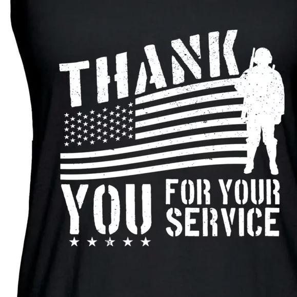 Veterans Day Thank You For Your Service Ladies Essential Flowy Tank