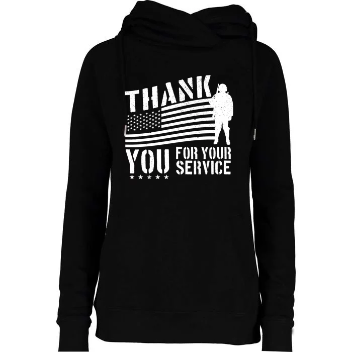 Veterans Day Thank You For Your Service Womens Funnel Neck Pullover Hood