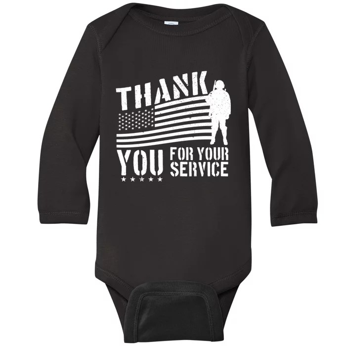 Veterans Day Thank You For Your Service Baby Long Sleeve Bodysuit