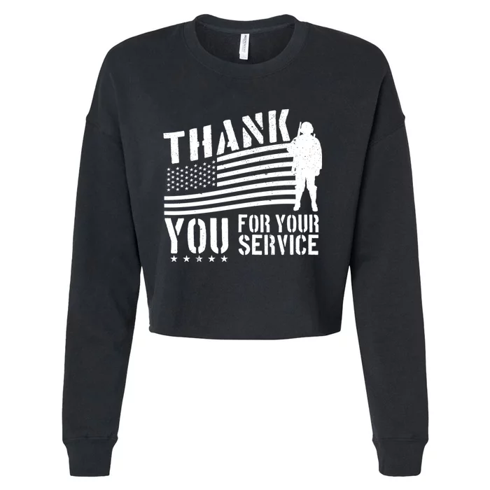 Veterans Day Thank You For Your Service Cropped Pullover Crew