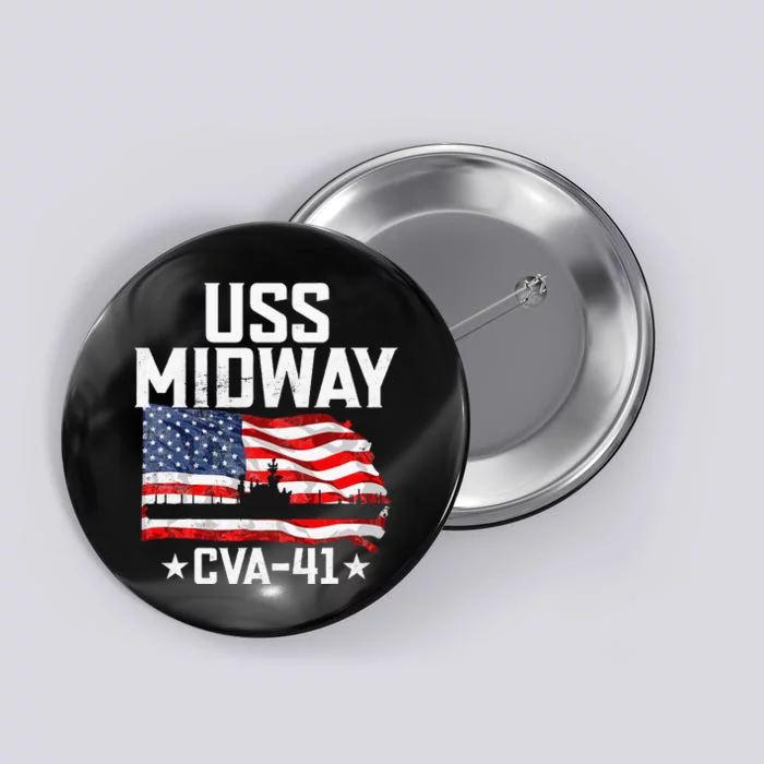 Veterans Day Uss Midway Cva41 Aircraft Carrier Button