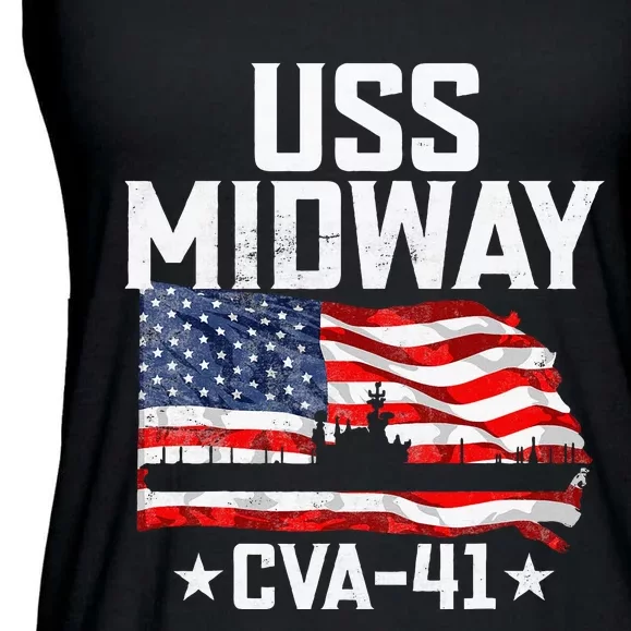 Veterans Day Uss Midway Cva41 Aircraft Carrier Ladies Essential Flowy Tank