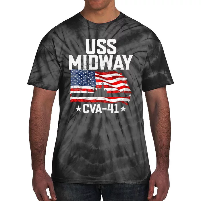 Veterans Day Uss Midway Cva41 Aircraft Carrier Tie-Dye T-Shirt