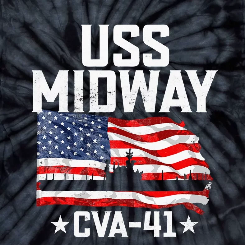 Veterans Day Uss Midway Cva41 Aircraft Carrier Tie-Dye T-Shirt