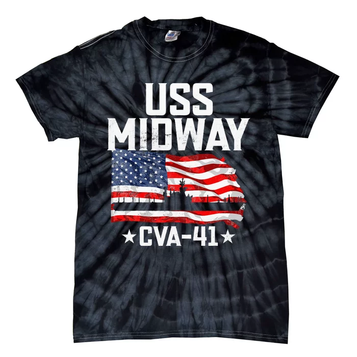 Veterans Day Uss Midway Cva41 Aircraft Carrier Tie-Dye T-Shirt