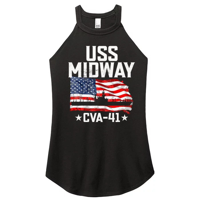 Veterans Day Uss Midway Cva41 Aircraft Carrier Women’s Perfect Tri Rocker Tank