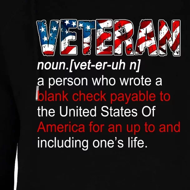 Veteran Definition US Military Gift Womens Funnel Neck Pullover Hood