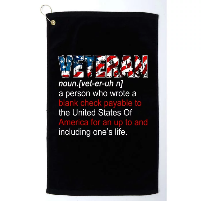 Veteran Definition US Military Gift Platinum Collection Golf Towel