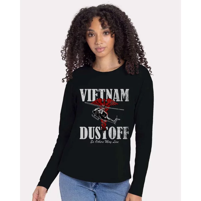 Vietnam Dustoff Uh1 Huey Womens Cotton Relaxed Long Sleeve T-Shirt