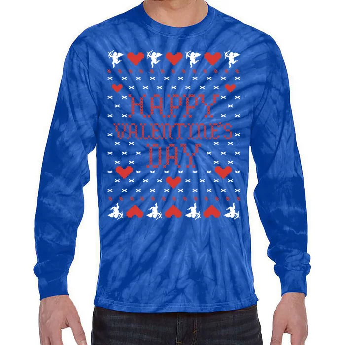 Valentine's Day Ugly Sweater Cute Gift Tie-Dye Long Sleeve Shirt