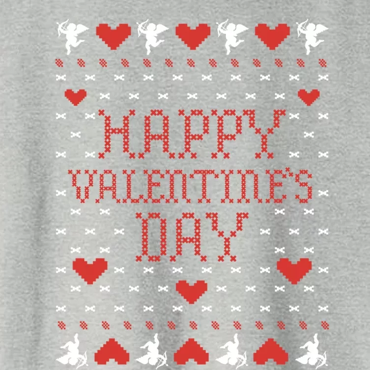 Valentine's Day Ugly Sweater Cute Gift Women's Crop Top Tee