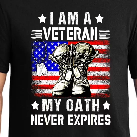 Veteran Day Usa Flag I Am A Veteran My Oath Never Expires Gift Pajama Set