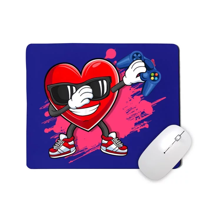 Valentines Day Video Game Dabbing Heart Gamer Gift Mousepad