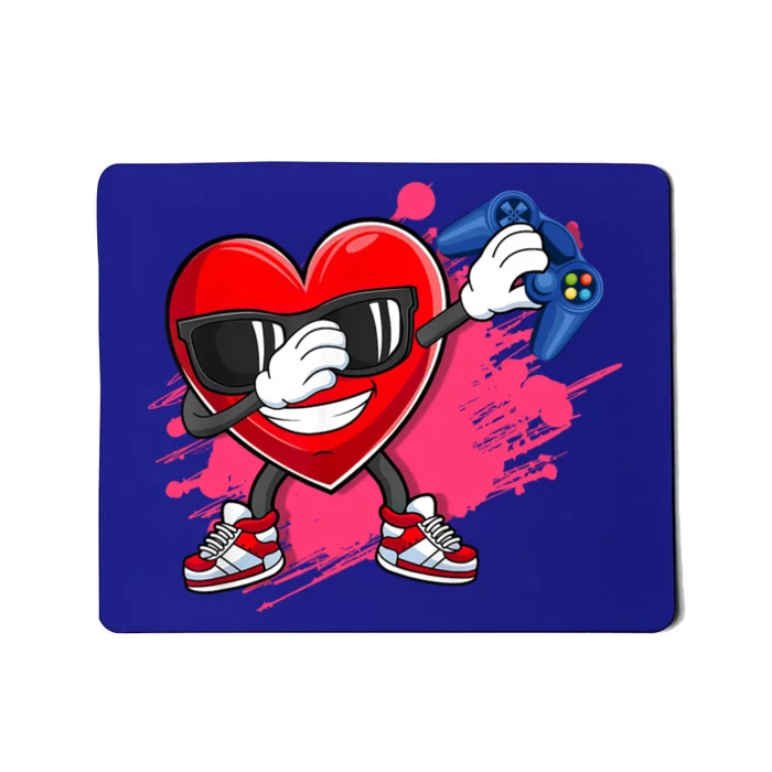 Valentines Day Video Game Dabbing Heart Gamer Gift Mousepad