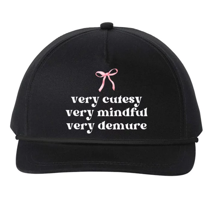 Very Demure Very Mindful Very Cutesy Snapback Five-Panel Rope Hat