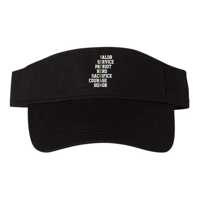 Veterans Day Veterans Thank You For Your Service Valucap Bio-Washed Visor