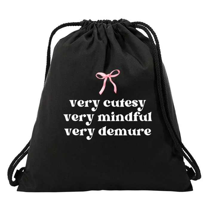 Very Demure Very Cutesy Very Mindful Drawstring Bag