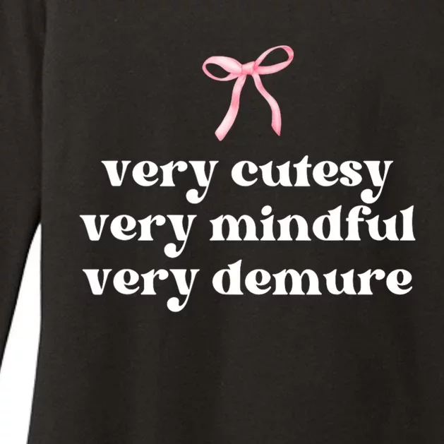 Very Demure Very Cutesy Very Mindful Womens CVC Long Sleeve Shirt