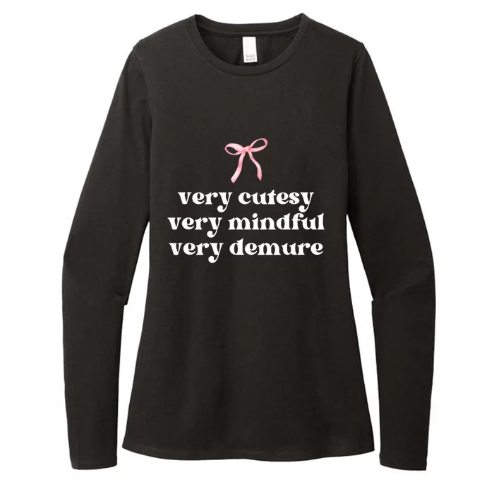 Very Demure Very Cutesy Very Mindful Womens CVC Long Sleeve Shirt